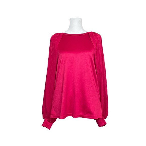 Joseph A Qu'est-ce Que C'est Silk Blouse Women's Size Medium Cranberry Red - Picture 1 of 10